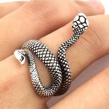 European Vintage Punk Exaggerated Spirit Snake Ring Fashion Personality Stereoscopic Opening Adjustable Ring 2024 - buy cheap