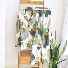 Women Autumn Pyjamas Set Floral Printed Sleepwear Full Cotton Casual Homewear Female Fresh Style Nightwear Turn-down Collar 2PCS 2024 - buy cheap
