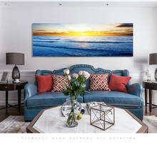 Pósteres e impresiones modernos de paisaje marino, arte de pared, pintura en lienzo, hermoso mar, Amanecer, imagen decorativa para sala de estar, decoración del hogar 2024 - compra barato