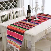 Rainbow Table Runner Colorful Stripe Table Runner For Party Rainbow Wedding Tablecloth Cotton Table Runners Modern Home Decor 2024 - buy cheap