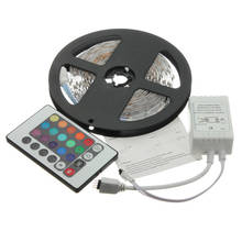 5M 3528 SMD RGB Non-Waterproof 300 LED Strip Light with 24Key IR Remote Controller LED Strip 12V DC Lighting 2024 - buy cheap