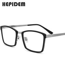 Acetate Glasses Frame Men Thin Metal Prescription Eyeglasses 2018 New Women Eye Memory Square Myopia Optical Frames Eyewear 2024 - buy cheap