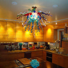 Hot Modern Murano Glass Chandelier for Dining Kitchen Room Bar Shop Colored Glass Hanging Chandelier 2024 - buy cheap