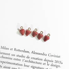 Pendientes colgantes de fresa roja para mujer, 10x15mm, colgantes hechos a mano, regalos de verano XL568, 10 Uds. 2024 - compra barato