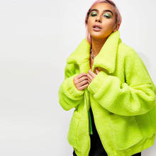 Green Teddy Coats and Jackets Woman Clothes Winter Loose Thicken 2021 Ukraine Streetwear Wool Long Coat Free Shipping 2024 - buy cheap