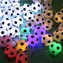 10 LEDs Football String Lights DIY Soccer accessories Atmosphere for Bar Club Party Decoration Fans Supplies World Cup 2024 - купить недорого