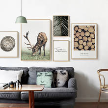 Pintura de decoración del hogar para sala de estar, póster de combinación abstracta de alce de planta inglesa, nórdico, moderno, minimalista, creativo, para pared 2024 - compra barato