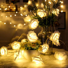 10 LED Rose Artificial Flower Garland String Lights For Valentine's Wedding decor Christmas Holiday LED light Battery powered 2024 - buy cheap