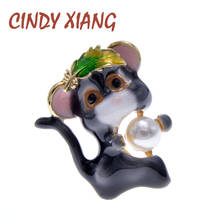 CINDY XIANG 4 Colors Choose Enamel Mouse Brooches For Kids Cute Little Animal Pin Chinese Mouse Year Gift Funny Jewelry Gift 2024 - buy cheap