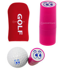 Sello de bola de Golf de larga duración, marcador de símbolo de bola de Golf de secado rápido, 1 funda de Putter de Golf roja, accesorios de Golf 2024 - compra barato