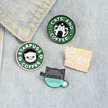 Pin esmaltado de café para gatos, broche personalizado de Pug, cachorro, gato, café, insignias, bolsa, Pin de solapa de camisa, hebilla, joyería de Animal lindo, regalo para amigos 2024 - compra barato