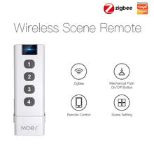 Tuya ZigBee Scene Switch Work With All Tuya ZigBee/Wifi Device Wireless Smart Scene Switch 4 Gang Remote Controllor Hub Required 2024 - купить недорого