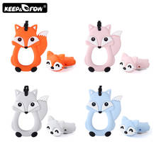 Keep&Grow 2pcs Cartoon Fox Silicone Beads Food Grade Rodents Silicone Baby Teether DIY Teething Toys Perle Silicone Baby Product 2024 - buy cheap