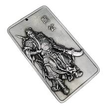 Colgante de plata tibetana antigua de China en relieve, amuleto de Guan Feng Shui, colgante de la suerte 2024 - compra barato