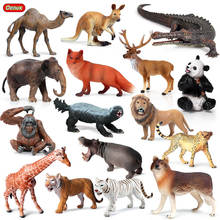 Экшн-фигурки Oenux, дикие Африканские животные, Лев, тигр, Волчья модель, крокодил, лось, верблюд, ПВХ, Реалистичная коллекция, детские игрушки 2024 - купить недорого