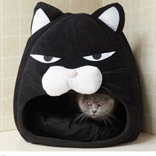 Warm Black Cat Shape House/Bed For Cats Bed Cushion Sleeping Bag Puppy bed Mat Cat Accessories Pet dog Bed Kennel Cama Gato 2024 - buy cheap