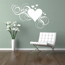Heart Sticker for room Heart Decor Heart Decoration Home Wall Art Wedding Decor Swirl Wall Decal Wedding Gift Love Decals HQ314 2024 - buy cheap