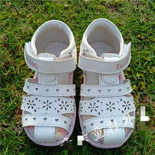 Sandalias ortopédicas de piel auténtica para niños y niñas, zapatos blancos de verano, 1 par 2024 - compra barato