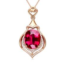 MENGYI Luxury Oval Red Zircon 9 2 5 Rose Gold Pendant Necklace Exquisite Jewelry For Women Girls Wholesale Jewelry Drop Shipping 2024 - buy cheap