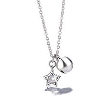 Exquisite  Bell Pendant Necklace Charming Women Rhinestone Star Clavicle Chain Elegant Lady Wedding Jewelry 2024 - buy cheap