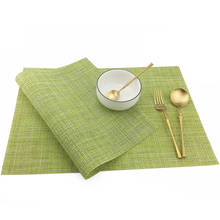 Jankng esteira de mesa de jantar vinil verde, marrom, vermelho, resistente ao calor, antiderrapante, lavável, algodão e linho, conjunto de 6 tapetes 2024 - compre barato