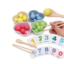Игра Монтессори с деревянными бусинами для раннего обучения, детский зажим, мяч-головоломка, игрушки для малышей, детские подарки для детей 2024 - купить недорого