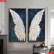 diy puzzle 5d large diamond mosaic abstract angel wings diamond painting crossstitch embroidery full round drill home decor 2PCS 2024 - buy cheap