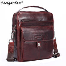 MEIGARDASS Casual Men's Messenger Bags Genuine Leather Crossbody Bags For Men Shoulder Bag Mini Laptop Tote Handbags Travel Bag 2024 - buy cheap