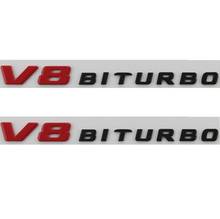 Red Black V8 BITURBO Letters Fender Emblems Emblem Badges for Mercedes 2024 - buy cheap