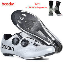 BOODUN Лидер продаж обувь для велоспорта из углеродного волокна самоблокирующаяся Ультралегкая дышащая одежда Нескользящая профессиональная велосипедная обувь для гонок 2022 - купить недорого