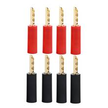 Conector Banana de altavoz negro y rojo, Cable de Audio chapado en oro para altavoces, adaptador de enchufe Banana 2024 - compra barato