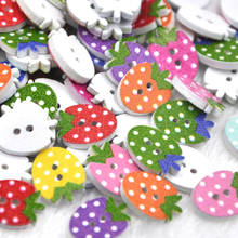 50 pcs Dots Wood Buttons Strawberry Sewing Craft Mix Lots Wholesales WB336 2024 - buy cheap