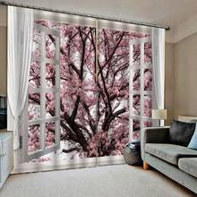 Cortinas opacas 3D personalizadas para sala de estar, dormitorio, Hotel, ventana, flores, color rosa 2024 - compra barato