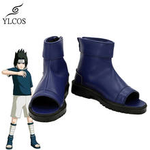 Anime Sasuke Cosplay Shoes Halloween Party Blue Leather Boots Custom Made 2024 - buy cheap