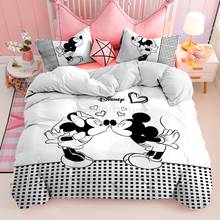 Disney Black White Bedding Set Mickey Minnie Mouse Cute Duvet Cover Home Textile Adult Boys Girls Gift Couple Wedding Quilt Set 2024 - buy cheap