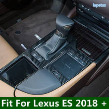 Lapeto transmissão estojo de decoração caixa de contêiner de mudança de marcha para decoração tampa de quadro guarnição abs para lexus es 2018 - 2021 aparência de fibra de carbono 2024 - compre barato