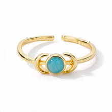 Moon and Star Vintage Rings For Women Opal Wedding Ring Adjustable Open Cuff Rings Boho Ethnic Jewelry Anillos Bague 2024 - buy cheap