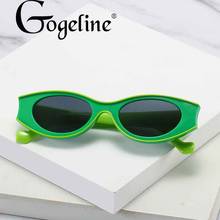 Gafas de sol ovaladas pequeñas para hombre y mujer, lentes de sol unisex, divertidas, de marca de diseñador, con UV400, color negro, estilo Hip Hop 2024 - compra barato
