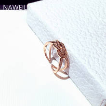 NAWEILY Exquisite Geometric Cross Ring For Women Rose Gold Color Adjustable Open Rhinestone Rings Female Jewelry High-end 2024 - buy cheap