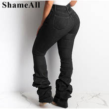 Джинсы-клеш размера плюс в европейском стиле, уличная одежда размера 3xl для мамы и дочки, облегающие трендовые джинсовые брюки с расклешенным низом, винтажные брюки 2024 - купить недорого