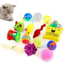 14 piezas para gatito, ratón, campana, bola de papel, divertido juguete interactivo resistente a las mordeduras para gato, suministros para gatos, productos 2024 - compra barato