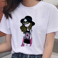 Camiseta hipster para mujer, camiseta Harajuku con estampado de chicas de belleza, camiseta blanca de manga corta con cuello redondo, ropa para mujer 2019 2024 - compra barato