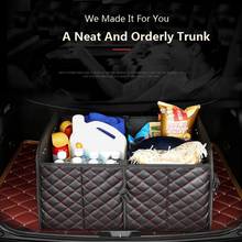 New Car Trunk organizer Storage Box Folding Car Storage Box Multi-functional Leather Finishing Box high quality 2024 - buy cheap