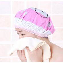 Touca de banho feminina, boné fofo com desenhos animados para banho e sauna, fita elástica de proteção dos cabelos, chapéu de spa para mulheres e crianças 2024 - compre barato