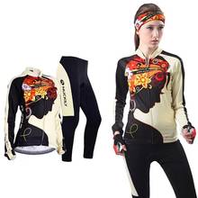 Conjunto longo feminino ciclismo profissional, roupa esportiva para ciclismo 2021 2024 - compre barato