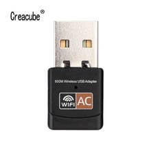 Creacube USB WiFi Adapter Dual Band 2.4GHz +  5.8GHz 5G 600Mbps Wireless Network Adapter WiFi Dongle for Laptop Desktop PC 2024 - buy cheap