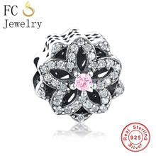 FC Jewelry Fit Original Brand Charm Bracelet 925 Silver Magnolia Sparkling Flower Mix Pink Bead For Making Women Berloque 2019 2024 - buy cheap