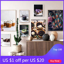 Gratitude Quote Still Life Cake Poster Food Kitchen Wall Art Print Fruit Pie Canvas Painting Modern Picture Dining Room Decor 2024 - buy cheap