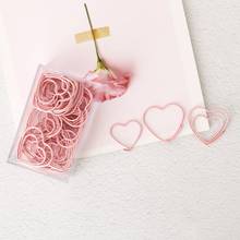 Pink Girl's Favorite Paper Clip planner Decoration Bookmark pink Peach Heart Paper Clip Paper Clips Decorative love Heart Clips 2024 - buy cheap