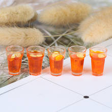 5Pcs 1:12 Dollhouse Miniature Food Lemon Tea Cups Doll House Drinks Model Toy 2024 - buy cheap